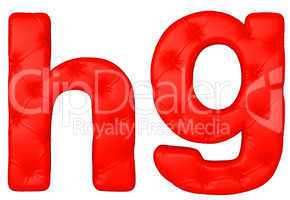 Luxury red leather font G H letters