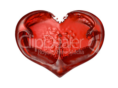 Passion and Love: Red liquid heart shape
