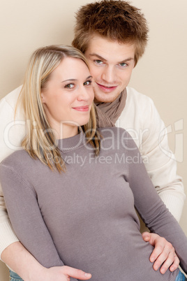 Couple in love - happy relax at home together