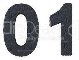 Stitched leather font 0 1 numerals
