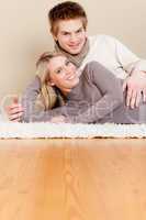 Couple in love - happy relax at home