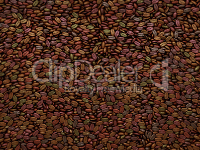 Unsorted Coffee beans texture or background