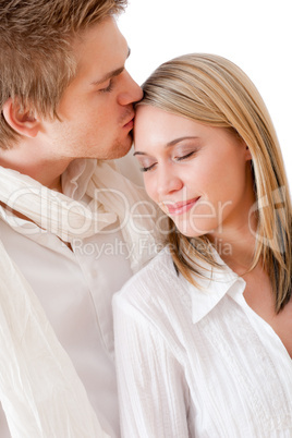 Couple in love - romantic kiss
