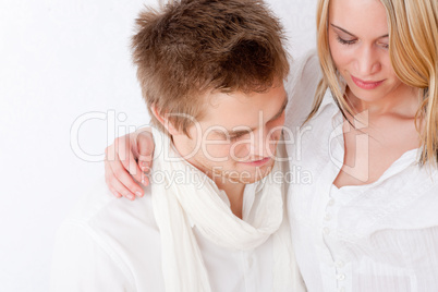 Couple in love on white background