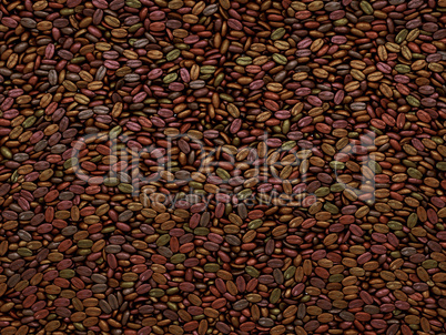 Unsorted Coffee beans texture or background