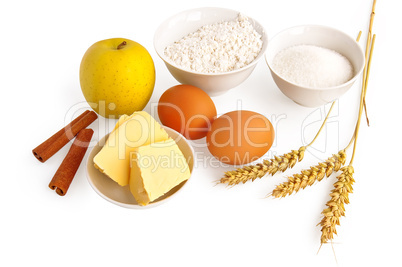 Set of products with stems of wheat