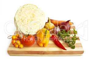 Vegetables on the board
