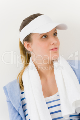 Sport - young woman in summer fitness outfit