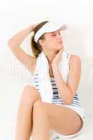Sport - young woman in summer fitness outfit