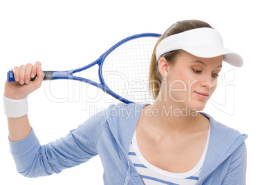 Tennis player - young woman holding racket