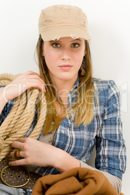 Fashion model - young woman country style