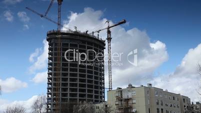 construction crane building time-lapse
