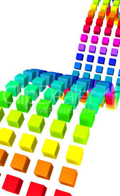 3D Würfel - Regenbogen Schlange 10