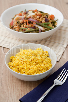 Hirse mit Gemüsetajine - Millet with vegetable Tajine