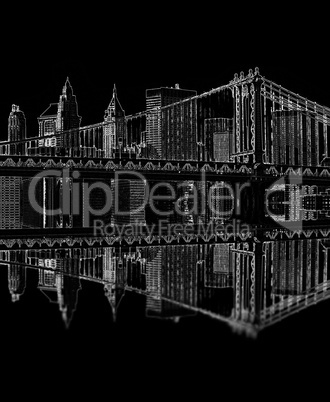 brooklyn bridge at night, new york, usa