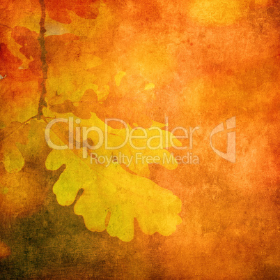 grunge background with autumn leaves