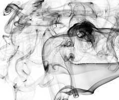 Complex Abstract smoke patterns on white