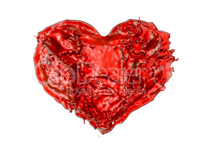 Love heart: Red fluid shape