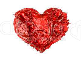 Love heart: Red fluid shape
