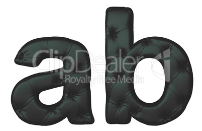 Luxury black leather font A B letters