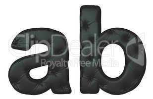 Luxury black leather font A B letters