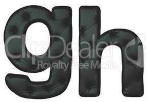 Luxury black leather font G H letters