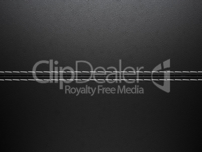 Black horizontal stitched leather background