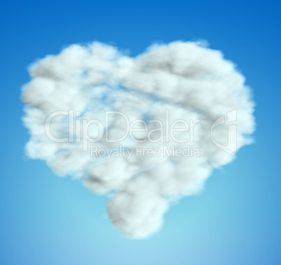 Cloud heart shape over blue sky