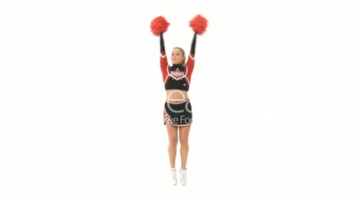 Cheerleader springt hoch