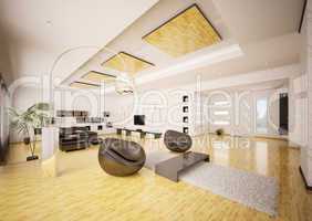 Modern apartment interior 3d render