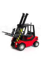 red toy forklift