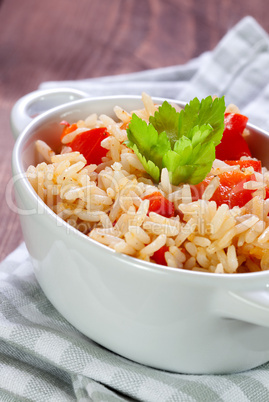 Reis mit Paprika / rice with bell pepper