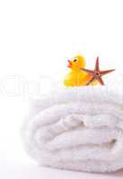 Handtuch und Badeente / towel and rubber duck