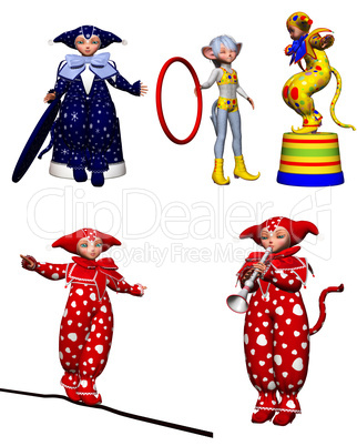 harlequin clowns