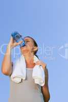 Young woman drinking water