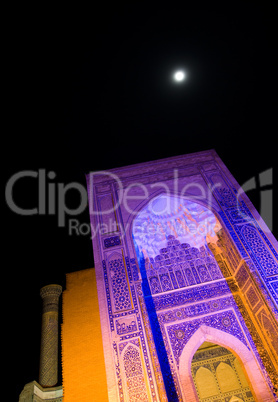 Gur Emir Mausoleum at night, Samarkand, Uzbekistan