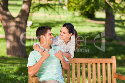 Woman huging her boyfriend