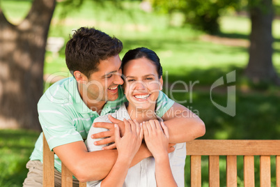 Man hugging his wife