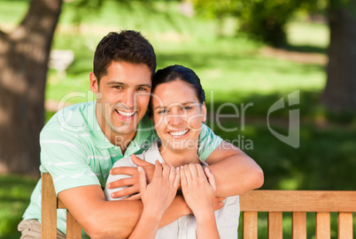 Man hugging his wife