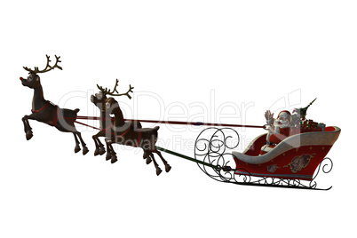 Santa Claus and his reindeers