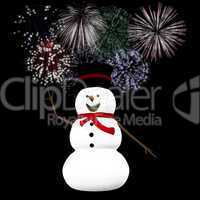 snowman celebrates Silvester