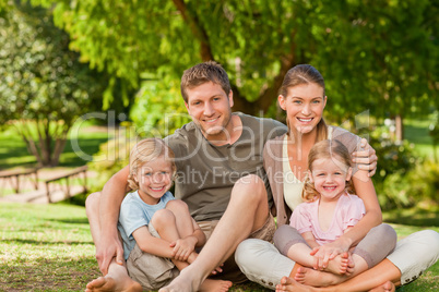 Lovely family in the park