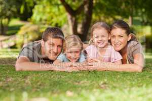 Lovely family in the park