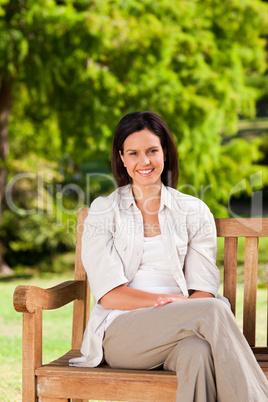 Young woman on the bench