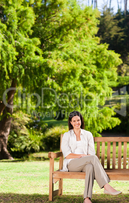 Young woman on the bench