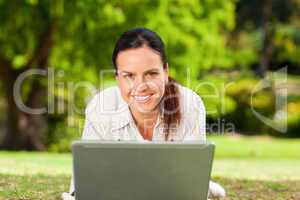 Young woman working on her laptop