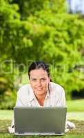 Young woman working on her laptop