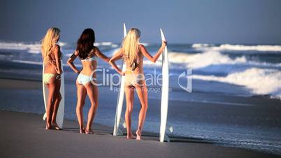 Model Girls With Surfboards