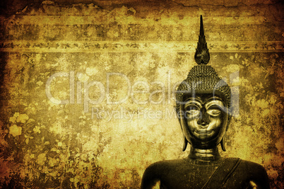 buddha over grunge wall