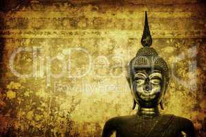 buddha over grunge wall